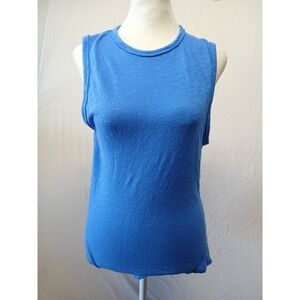 Free People Intimately Womens All The‎ Time Linen Sleeveless Bodysuit Small Blue